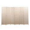 6-Panel Room Divider;  6 FT Tall Room Divider;  Folding Privacy Screens;  Freestanding Room Dividers - Natural