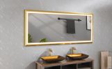 96in. W x 48 in. H LED Lighted Bathroom Wall Mounted Mirror with High Lumen+Anti-Fog Separately Control bedroom full-length mirror bathroom led mirror