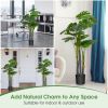 4 Feet Artificial Tree Artificial Monstera Palm Tree Fake Plant - green