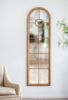 24x79" Half-Round Elongated Mirror with Decorative Window Look Classic Architecture Style Solid Fir Wood Interior Decor - as Pic