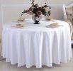 Classic Round Smooth Jacquard Table Cover Hotel Tablecloth 71x71",White - Default