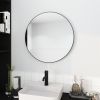 24" Large Round Black Circular Mirror - Black