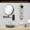 8 Inch Wall-Mounted Makeup Mirror, Double Sided 1x/10x Magnifying Makeup Mirror, 3 Colour Lights Touch Screen Dimmable Bathroom Mirror, 360¬∞ Swivel V