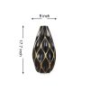 Elegant Black Ceramic Vase with Gold Accents - Timeless Home Decor - as Pic