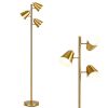 64" 3-Light LED Floor Lamp Reading Light for Living Room Bedroom - golden