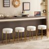 24" Tall, Round Bar Stools, Set of 2 - Contemporary upholstered dining stools for kitchens, coffee shops and bar stores - Includes sturdy hardware sup