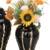 Elegant Black Ceramic Ginger Jar Vase with Gold Accents and Removable Lid - Timeless Home Decor - as Pic