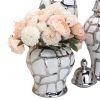 Regal White and Silver Ceramic Decorative Ginger Jar - as Pic