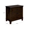 Rustic Style Dark Walnut Finish 1pc Nightstand Bedroom Furniture Solid wood 3-Drawers bedside Table Black Bar Pulls - as Pic