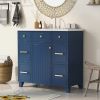 36" Bathroom Vanity Cabinet with Sink Top Combo Set, Navy Blue, Single Sink, Shaker Cabinet with Soft Closing Door and Drawer - as Pic