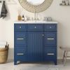 36" Bathroom Vanity Cabinet with Sink Top Combo Set, Navy Blue, Single Sink, Shaker Cabinet with Soft Closing Door and Drawer - as Pic