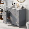 36" Bathroom Vanity Cabinet with Sink Top Combo Set, Grey, Single Sink, Shaker Cabinet with Soft Closing Door and Drawer - as Pic