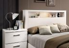 Contemporary 1pc Nightstand White Color High Gloss Lacquer Coating Chrome Handles and Feet Bedside Table w USB Charger Bedroom Furniture - as Pic