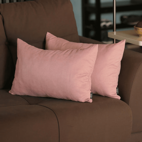 Farmhouse Square and Lumbar Solid Color Throw Pillow Covers Set (Color: Light Pink, size: 12"x20")