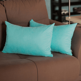 Farmhouse Square and Lumbar Solid Color Throw Pillow Covers Set (Color: Sky Blue, size: 12"x20")