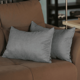 Farmhouse Square and Lumbar Solid Color Throw Pillow Covers Set (Color: Grey, size: 12"x20")