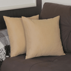 Farmhouse Square and Lumbar Solid Color Throw Pillow Covers Set (Color: Beige, size: 16"x16")