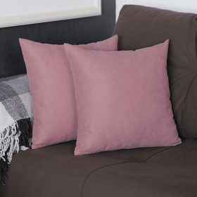 Farmhouse Square and Lumbar Solid Color Throw Pillow Covers Set (Color: Light Pink, size: 18"x18")