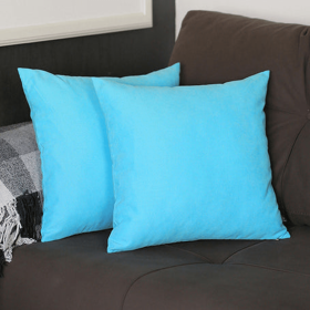 Farmhouse Square and Lumbar Solid Color Throw Pillow Covers Set (Color: Sky Blue, size: 18"x18")