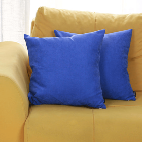 Farmhouse Square and Lumbar Solid Color Throw Pillow Covers Set (Color: Sapphire Blue, size: 18"x18")