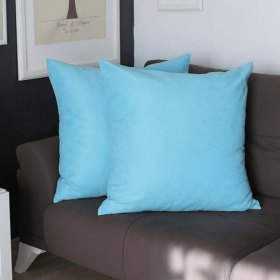 Farmhouse Square and Lumbar Solid Color Throw Pillow Covers Set (Color: Sky Blue, size: 22"x22")