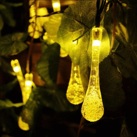 Dew Droplets 20 LED Solar Lights Falling Like Dew (Color: Warm White)