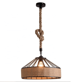 Vintage Metal Hemp Ceiling Pendant (size: 40 cm shade)