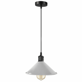 Vintage Cone Shade Easy Fit Pendant Light (Color: White)