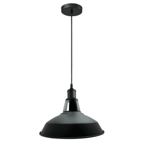 Retro Modern Vintage Metal Ceiling Pendant Industrial Light Shade Chandelier (Color: Black White Inner)