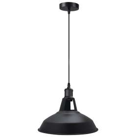 Retro Modern Vintage Metal Ceiling Pendant Industrial Light Shade Chandelier (Color: Black)