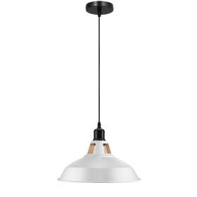 Retro Modern Vintage Metal Ceiling Pendant Industrial Light Shade Chandelier (Color: White)