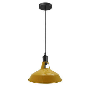 Retro Modern Vintage Metal Ceiling Pendant Industrial Light Shade Chandelier (Color: Yellow)