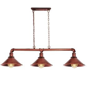 Cone Shade Pipe Pendant (Color: Rustic Red)