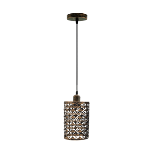 Drum Cage Ceiling Pendent Model 4 (Color: Brushed Copper)