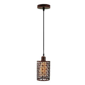 Drum Cage Ceiling Pendent Model 4 (Color: Rustic Red)