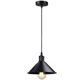 Metal Cone Shape Pendant Light (Color: Black inner white)