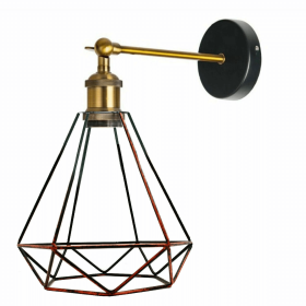 Dimond Cage Wall Light (Color: Rustic Red)