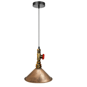 Cone Shade Pipe Ceiling Pedant (Color: Brushed Copper)