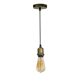 Modern Industrial Retro Style E27 Pendant Lamp Holder Ceiling Rose Pendant Light (Color: Brushed Brass)