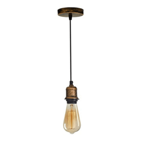 Modern Industrial Retro Style E27 Pendant Lamp Holder Ceiling Rose Pendant Light (Color: Brushed Copper)