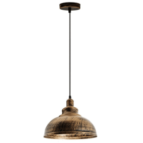 Vintage Brushed Curvy Pendant Light (Color: Brushed Copper)