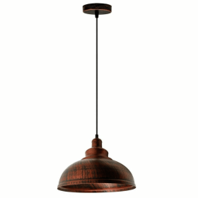 Vintage Brushed Curvy Pendant Light (Color: Rustic Red)