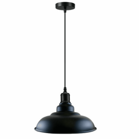 Half Curvy Shade Modern Pendant Lights (Color: Black)