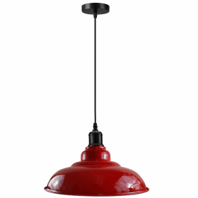 Half Curvy Shade Modern Pendant Lights (Color: Red)