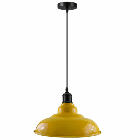 Half Curvy Shade Modern Pendant Lights (Color: Yellow)