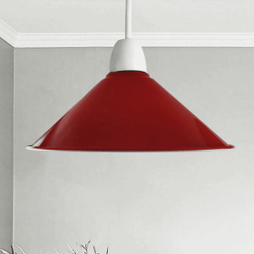 Cone Metal Ceiling Lamp Shades (Color: Red)