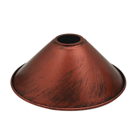 Cone Metal Brushed Ceiling Lamp Shades (Color: Rustic Red)