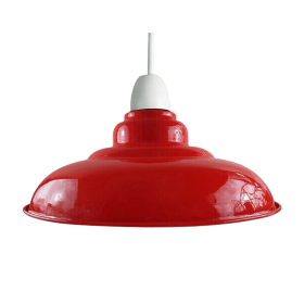 Metal Ceiling Pendant Shades (Color: Red)