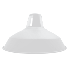 Metal Barn Slotted Easy Fit Lampshades (Color: White)