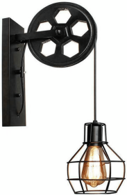 Wheel Light Wall Lamp Lighting (Color: Black)